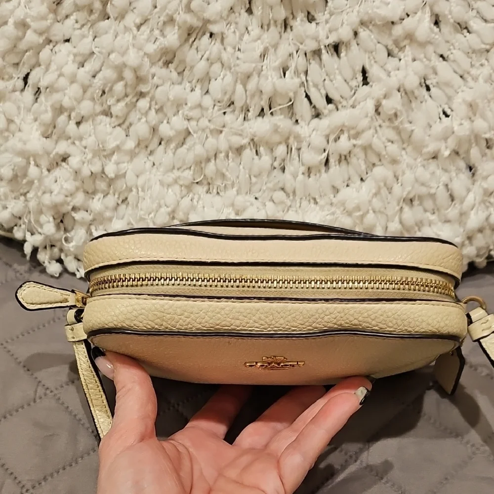Coach Cream Pebbled Leather Crossbody Bag